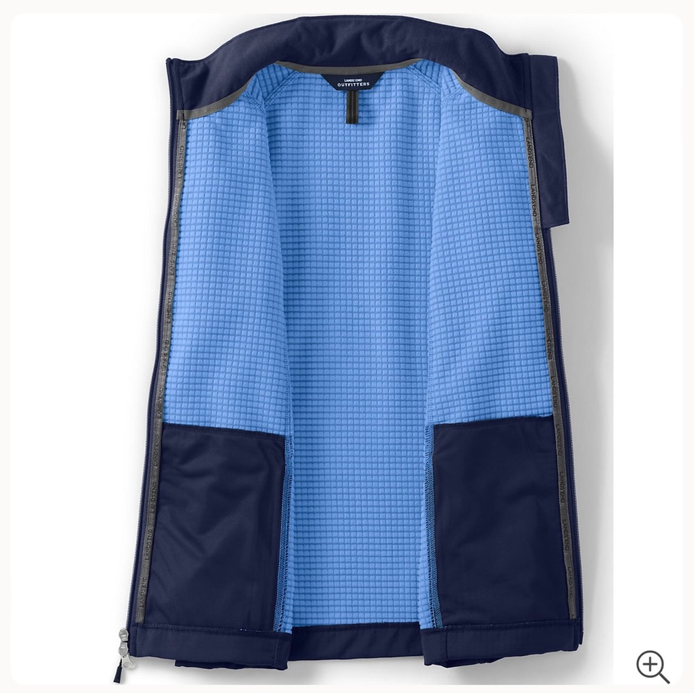 Lands End Large Navy Soft Shell Jacket Euc - image 3